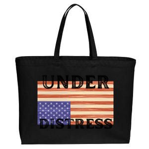 Under Distress Upside Down American Flag USA Cotton Canvas Jumbo Tote