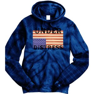 Under Distress Upside Down American Flag USA Tie Dye Hoodie