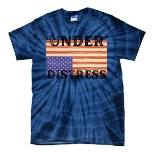 Under Distress Upside Down American Flag USA Tie-Dye T-Shirt