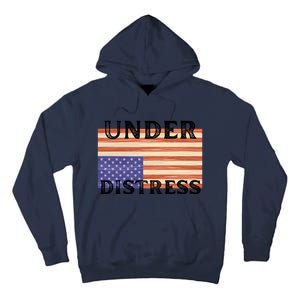 Under Distress Upside Down American Flag USA Tall Hoodie