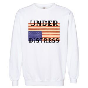 Under Distress Upside Down American Flag USA Garment-Dyed Sweatshirt