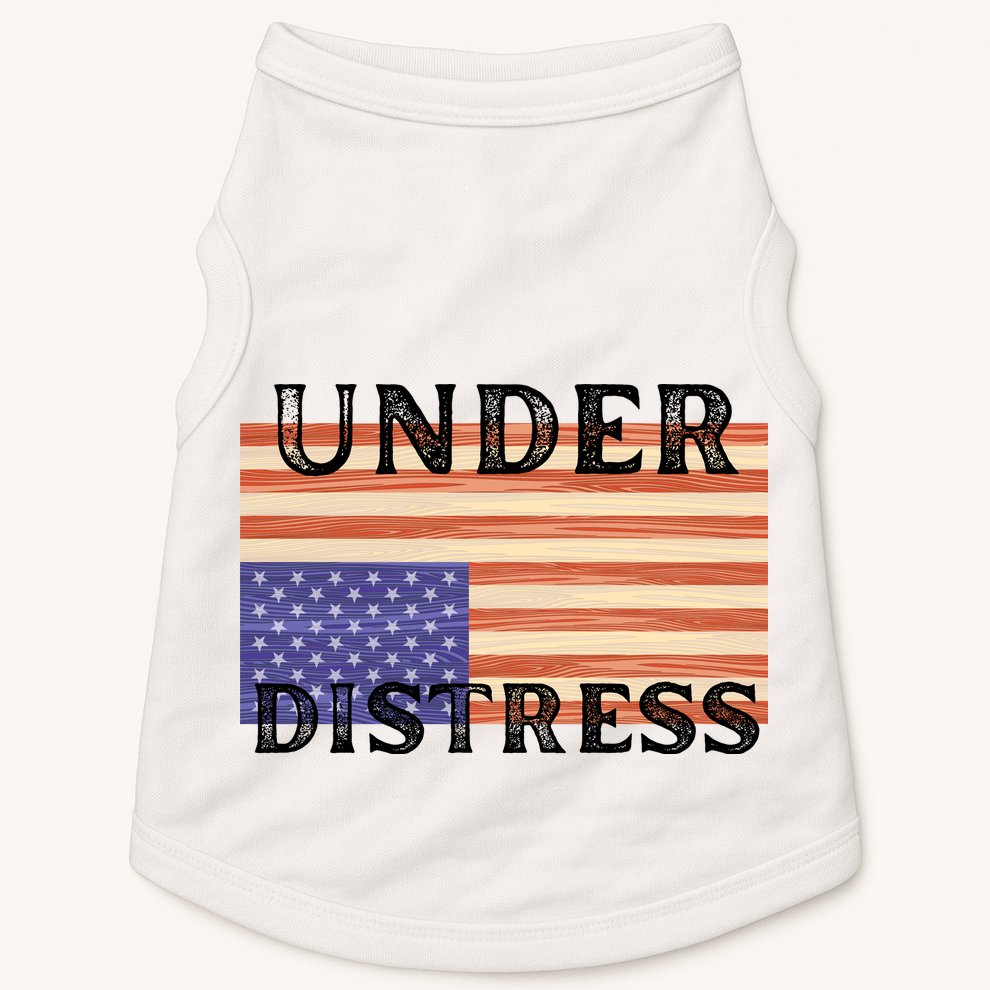 Under Distress Upside Down American Flag USA Doggie Tank