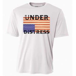 Under Distress Upside Down American Flag USA Cooling Performance Crew T-Shirt