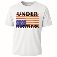 Under Distress Upside Down American Flag USA Cooling Performance Crew T-Shirt