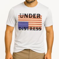 Under Distress Upside Down American Flag USA Cooling Performance Crew T-Shirt