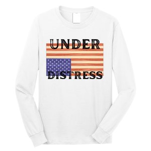 Under Distress Upside Down American Flag USA Long Sleeve Shirt