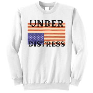 Under Distress Upside Down American Flag USA Sweatshirt