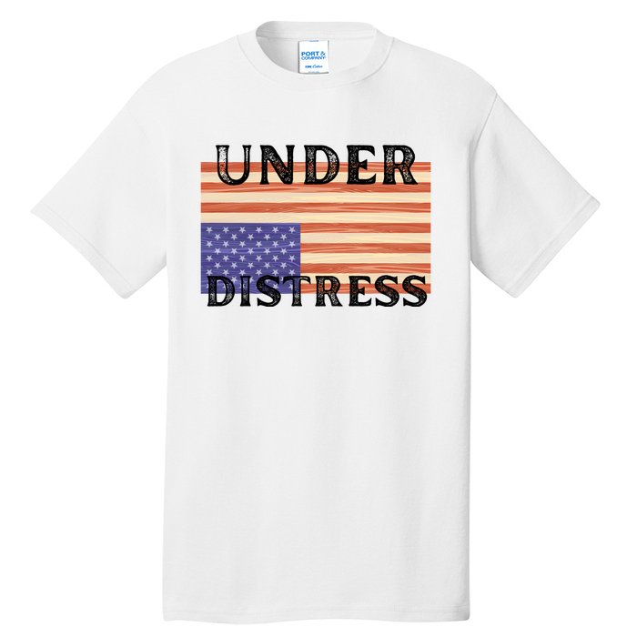 Under Distress Upside Down American Flag USA Tall T-Shirt