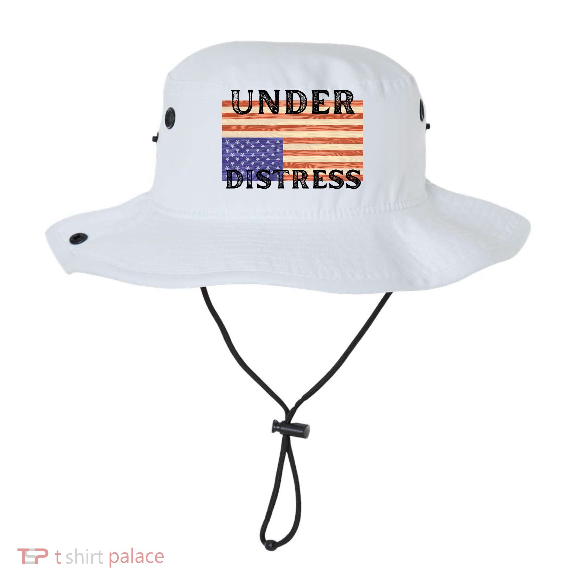 Under Distress Upside Down American Flag USA Bucket Hat