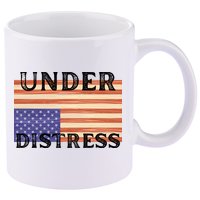 Under Distress Upside Down American Flag USA 11oz C Handle Ceramic Mug