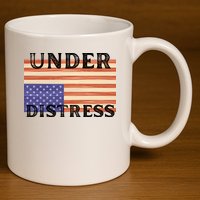 Under Distress Upside Down American Flag USA 11oz C Handle Ceramic Mug