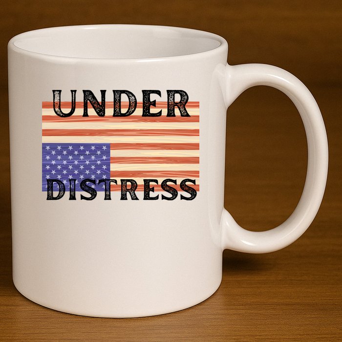 Under Distress Upside Down American Flag USA 11oz C Handle Ceramic Mug