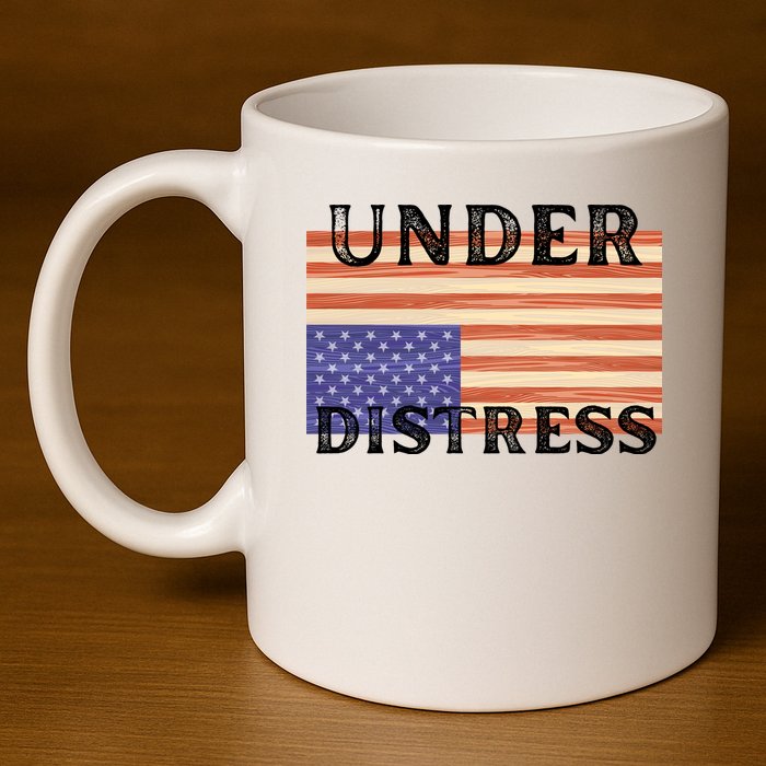 Under Distress Upside Down American Flag USA 11oz C Handle Ceramic Mug