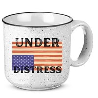Under Distress Upside Down American Flag USA 15oz Campfire Ceramic Mug