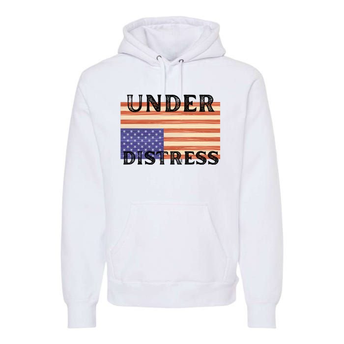 Under Distress Upside Down American Flag USA Premium Hoodie