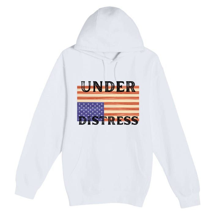 Under Distress Upside Down American Flag USA Premium Pullover Hoodie