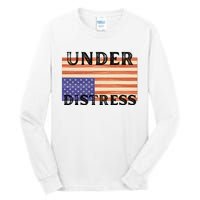 Under Distress Upside Down American Flag USA Tall Long Sleeve T-Shirt