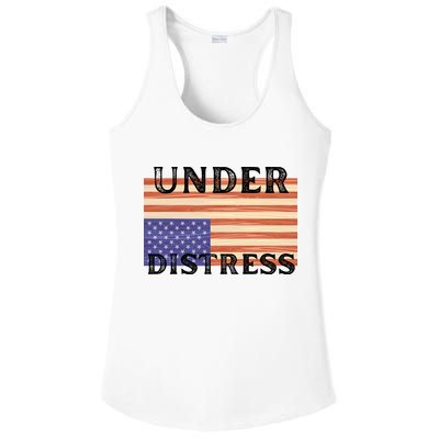 Under Distress Upside Down American Flag USA Ladies PosiCharge Competitor Racerback Tank