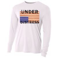 Under Distress Upside Down American Flag USA Cooling Performance Long Sleeve Crew