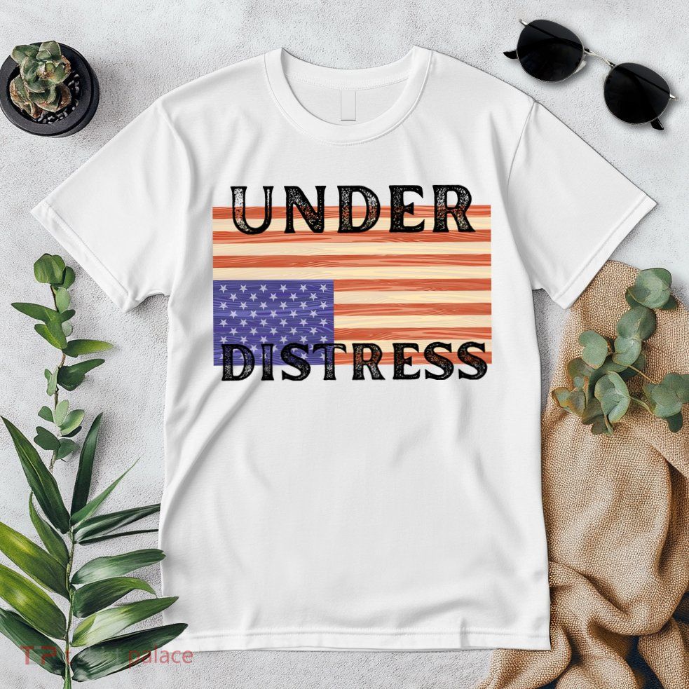 Under Distress Upside Down American Flag USA Premium T-Shirt