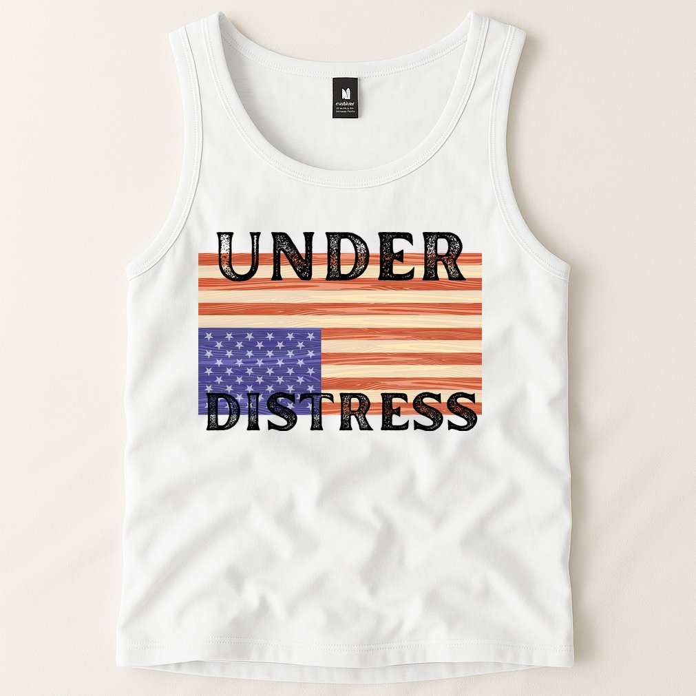 Under Distress Upside Down American Flag USA Tank Top