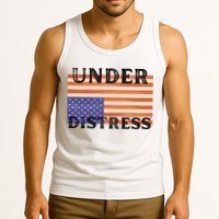 Under Distress Upside Down American Flag USA Tank Top