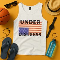 Under Distress Upside Down American Flag USA Tank Top