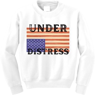 Under Distress Upside Down American Flag USA Kids Sweatshirt