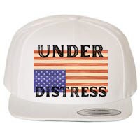 Under Distress Upside Down American Flag USA Wool Snapback Cap
