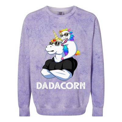 Unicorn Dad Unicorn Lovers Father's Day Dadacorn Colorblast Crewneck Sweatshirt