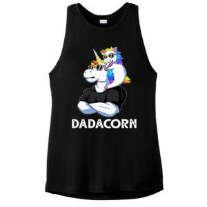 Unicorn Dad Unicorn Lovers Father's Day Dadacorn Ladies PosiCharge Tri-Blend Wicking Tank