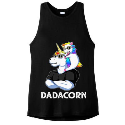 Unicorn Dad Unicorn Lovers Father's Day Dadacorn Ladies PosiCharge Tri-Blend Wicking Tank