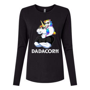 Unicorn Dad Unicorn Lovers Father's Day Dadacorn Womens Cotton Relaxed Long Sleeve T-Shirt