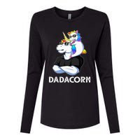 Unicorn Dad Unicorn Lovers Father's Day Dadacorn Womens Cotton Relaxed Long Sleeve T-Shirt