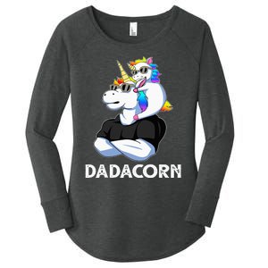 Unicorn Dad Unicorn Lovers Father's Day Dadacorn Women's Perfect Tri Tunic Long Sleeve Shirt