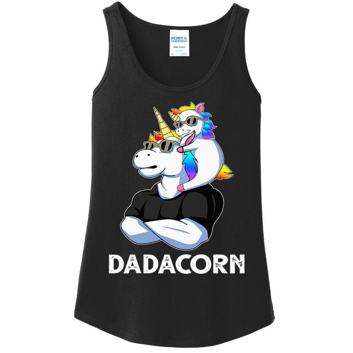 Unicorn Dad Unicorn Lovers Father's Day Dadacorn Ladies Essential Tank