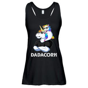 Unicorn Dad Unicorn Lovers Father's Day Dadacorn Ladies Essential Flowy Tank