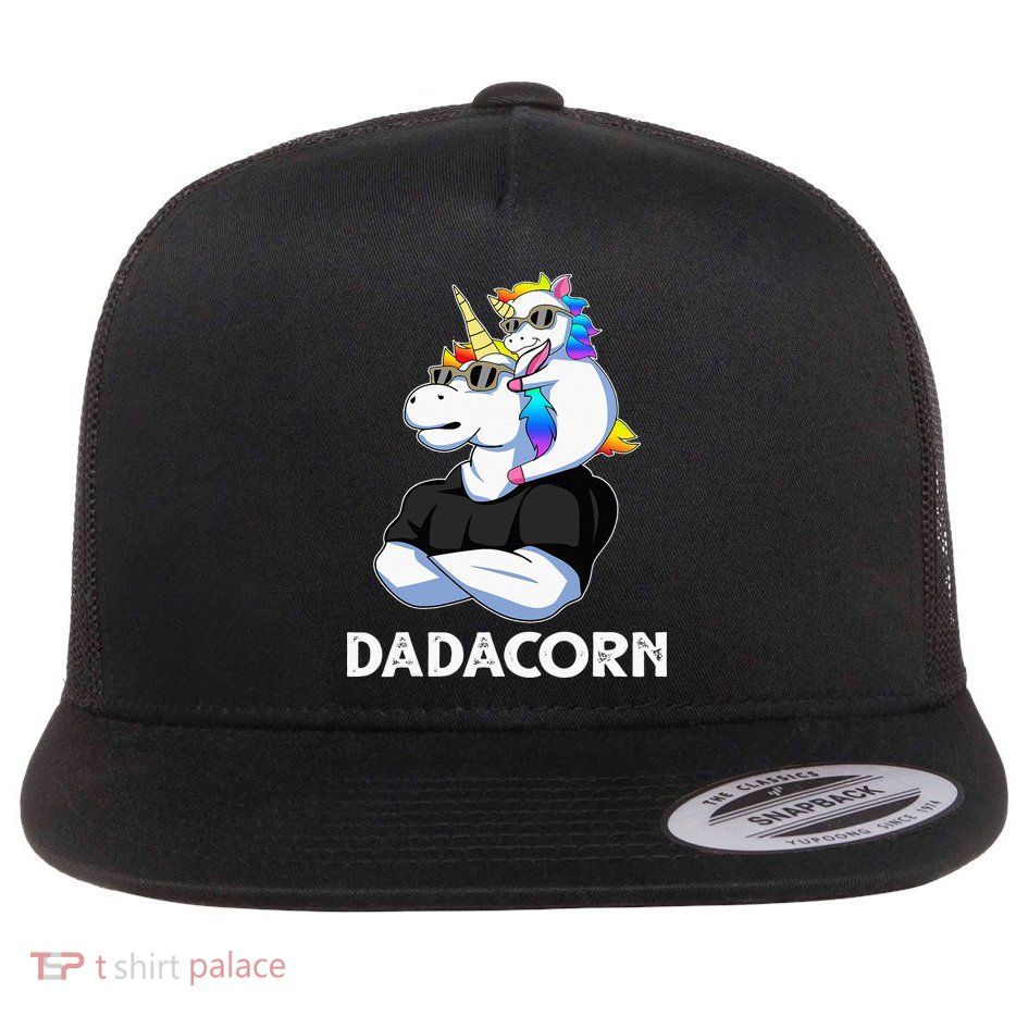 Unicorn Dad Unicorn Lovers Father's Day Dadacorn Flatbill Hat