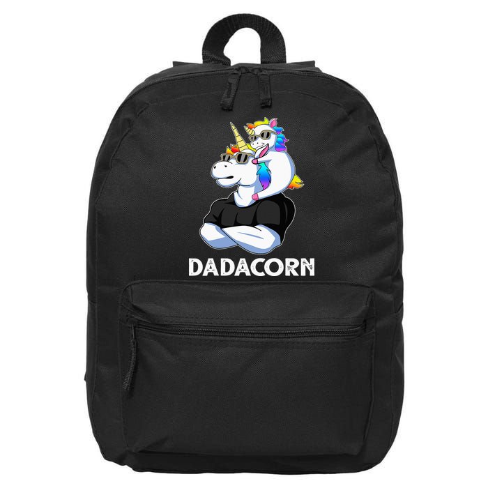 Unicorn Dad Unicorn Lovers Father's Day Dadacorn 16 in Basic Backpack