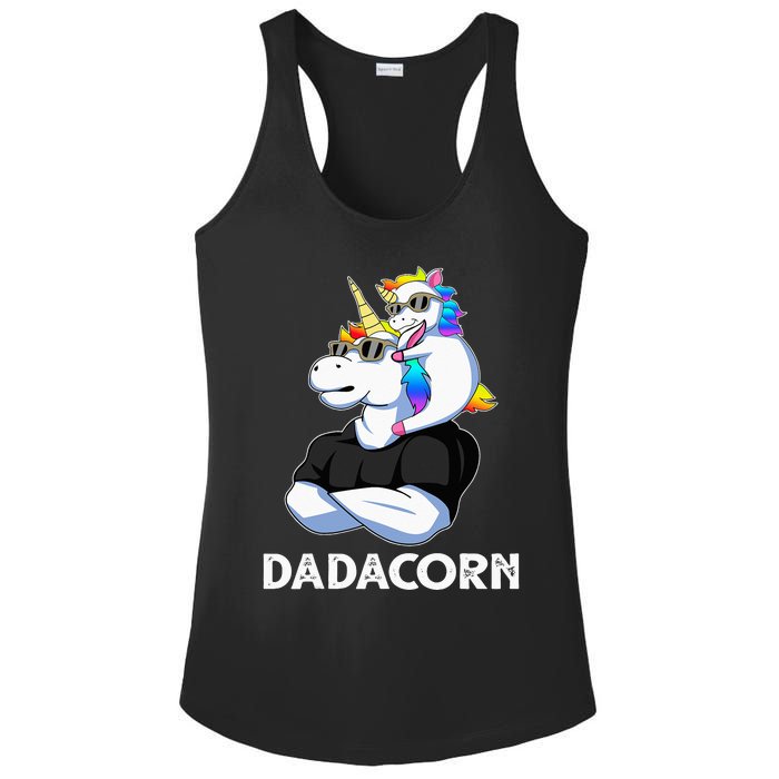 Unicorn Dad Unicorn Lovers Father's Day Dadacorn Ladies PosiCharge Competitor Racerback Tank