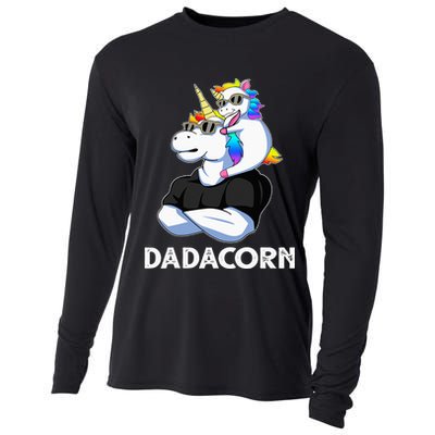 Unicorn Dad Unicorn Lovers Father's Day Dadacorn Cooling Performance Long Sleeve Crew