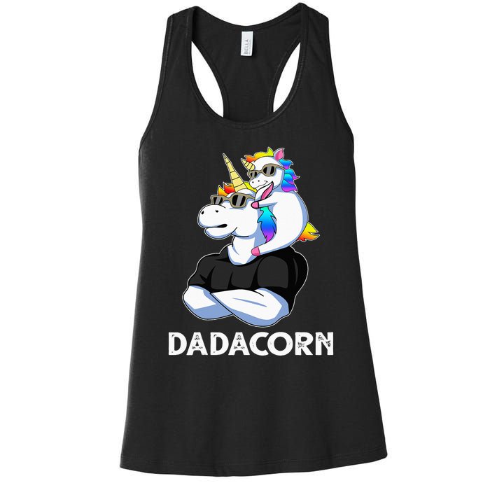 Unicorn Dad Unicorn Lovers Father's Day Dadacorn Women's Racerback Tank