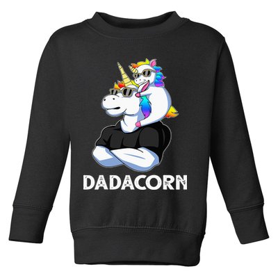 Unicorn Dad Unicorn Lovers Father's Day Dadacorn Toddler Sweatshirt