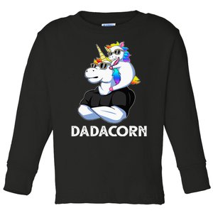 Unicorn Dad Unicorn Lovers Father's Day Dadacorn Toddler Long Sleeve Shirt