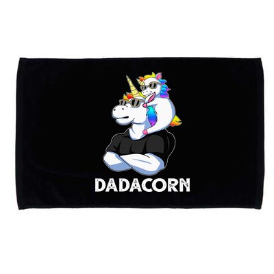 Unicorn Dad Unicorn Lovers Father's Day Dadacorn Microfiber Hand Towel