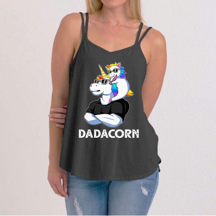 Unicorn Dad Unicorn Lovers Father's Day Dadacorn Women's Strappy Tank