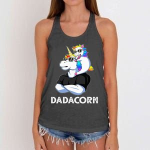 Unicorn Dad Unicorn Lovers Father's Day Dadacorn Women's Knotted Racerback Tank