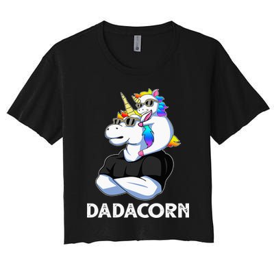 Unicorn Dad Unicorn Lovers Father's Day Dadacorn Crop Top