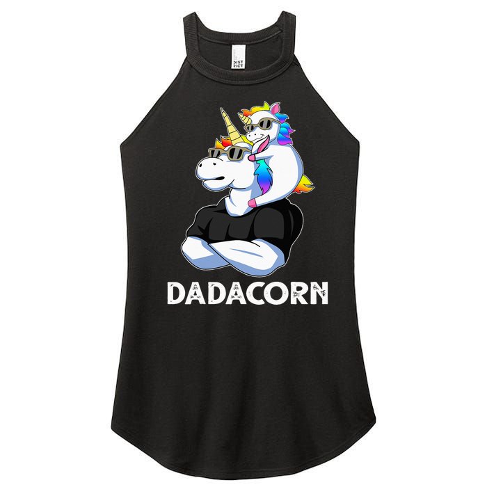 Unicorn Dad Unicorn Lovers Father's Day Dadacorn Women's Perfect Tri Rocker Tank