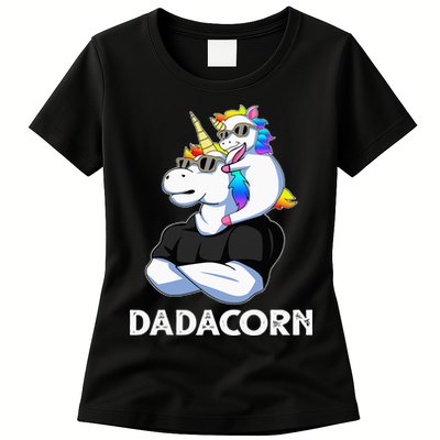 Unicorn Dad Unicorn Lovers Father's Day Dadacorn Womens T-Shirt